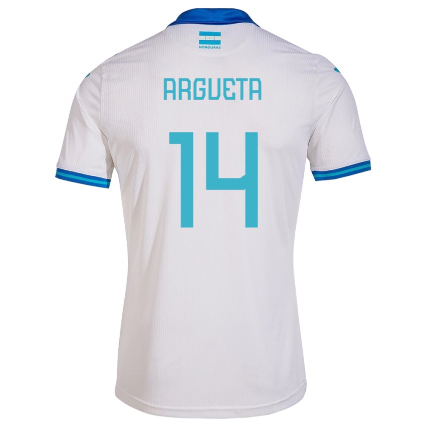 Kinder Honduras Carlos Argueta #14 Weiß Heimtrikot Trikot 24-26 T-Shirt Österreich