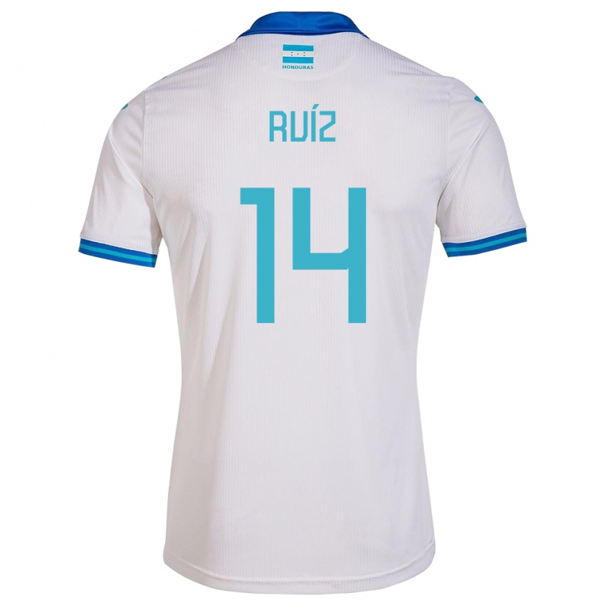 Kinder Honduras David Ruíz #14 Weiß Heimtrikot Trikot 24-26 T-Shirt Österreich