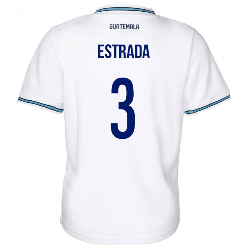 Kinder Guatemala Carlos Estrada #3 Weiß Heimtrikot Trikot 24-26 T-Shirt Österreich