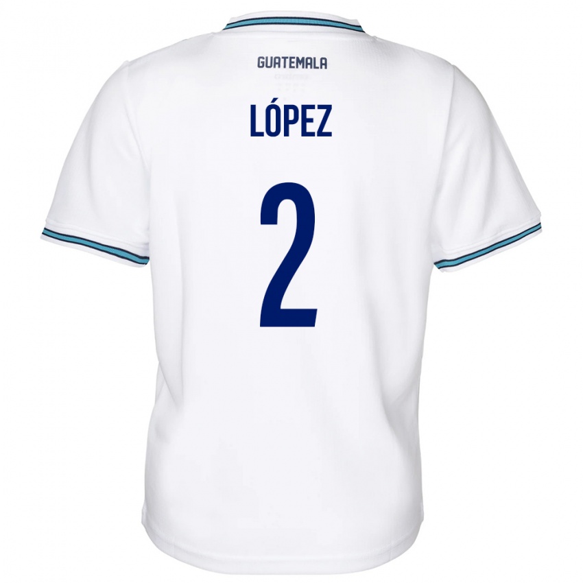 Kinder Guatemala Francisco López #2 Weiß Heimtrikot Trikot 24-26 T-Shirt Österreich