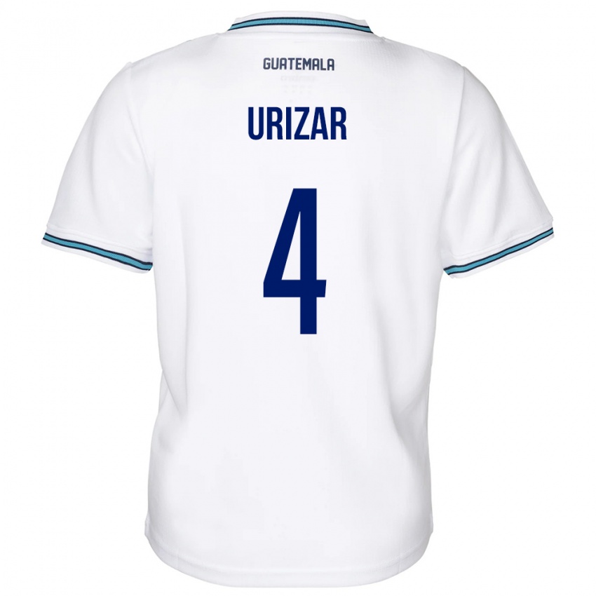 Kinder Guatemala Jeshua Urizar #4 Weiß Heimtrikot Trikot 24-26 T-Shirt Österreich