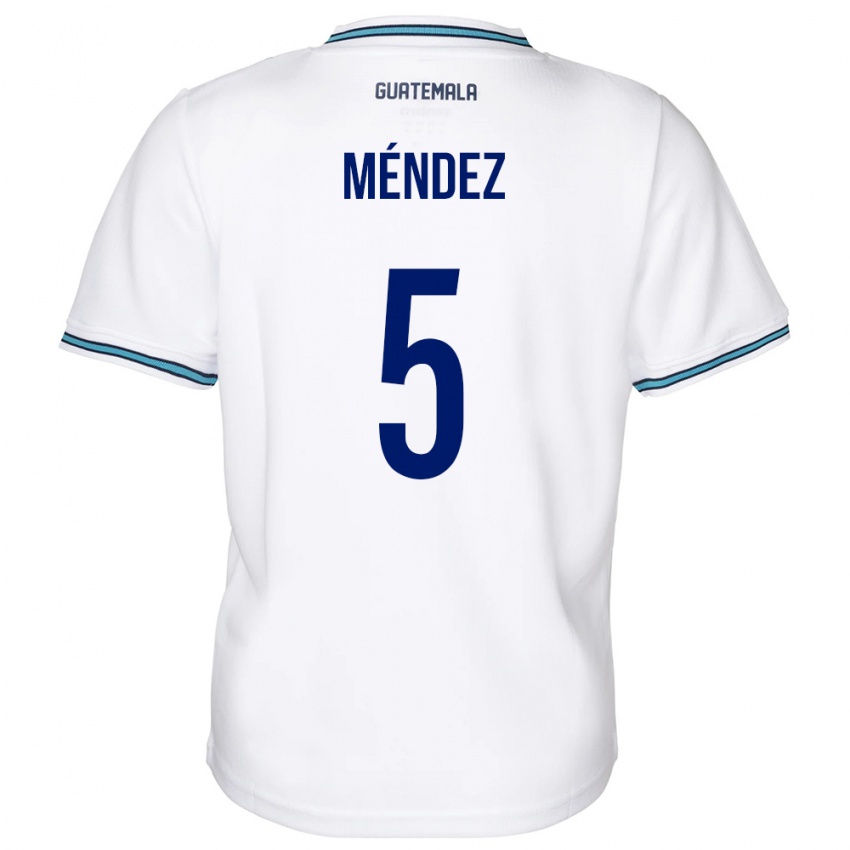 Kinder Guatemala Diego Méndez #5 Weiß Heimtrikot Trikot 24-26 T-Shirt Österreich