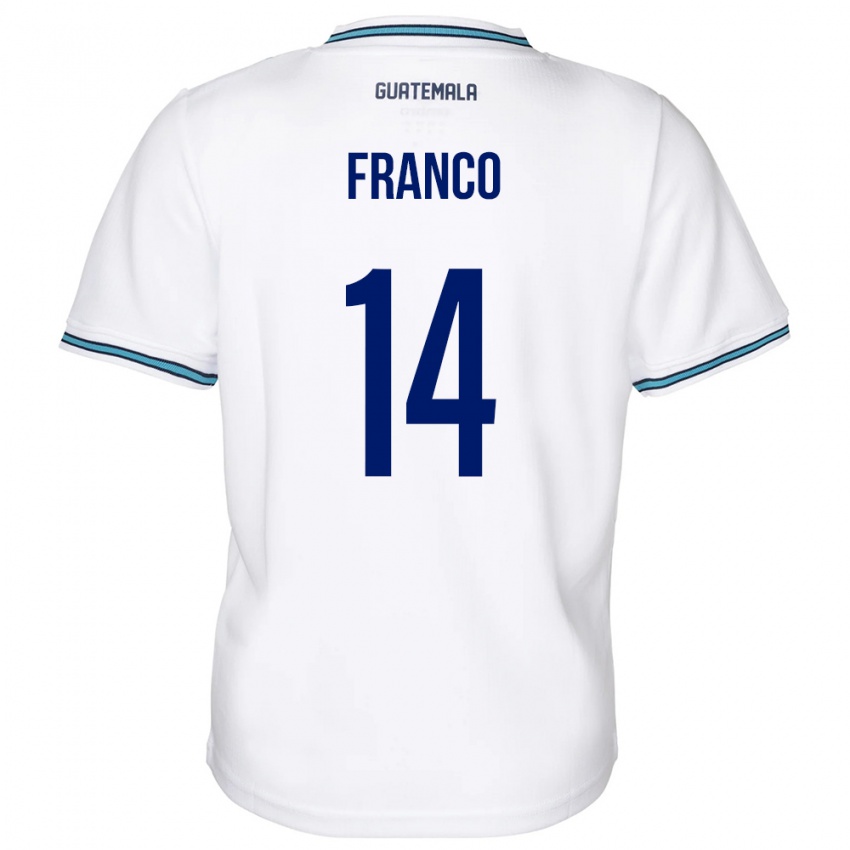 Kinder Guatemala Jonathan Franco #14 Weiß Heimtrikot Trikot 24-26 T-Shirt Österreich