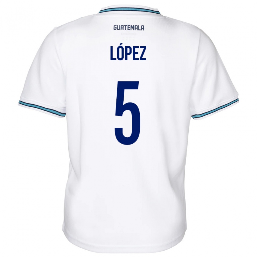 Kinder Guatemala Jeffery López #5 Weiß Heimtrikot Trikot 24-26 T-Shirt Österreich