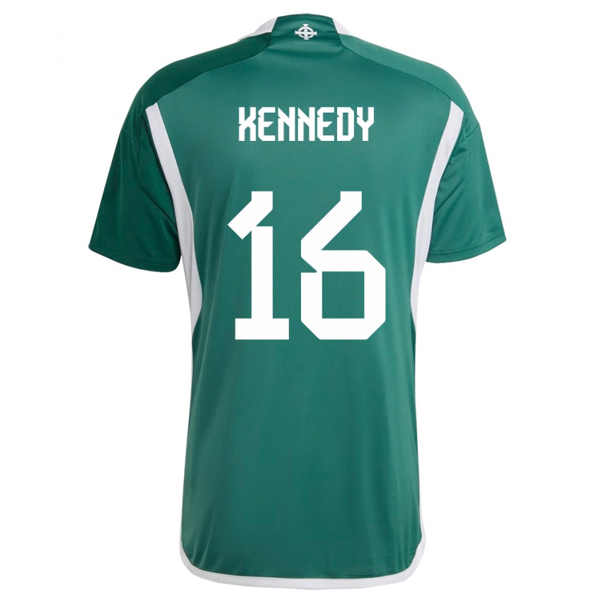 Kinder Nordirland Matty Kennedy #16 Grün Heimtrikot Trikot 24-26 T-Shirt Österreich