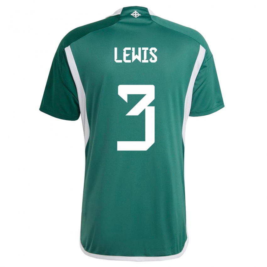 Kinder Nordirland Jamal Lewis #3 Grün Heimtrikot Trikot 24-26 T-Shirt Österreich