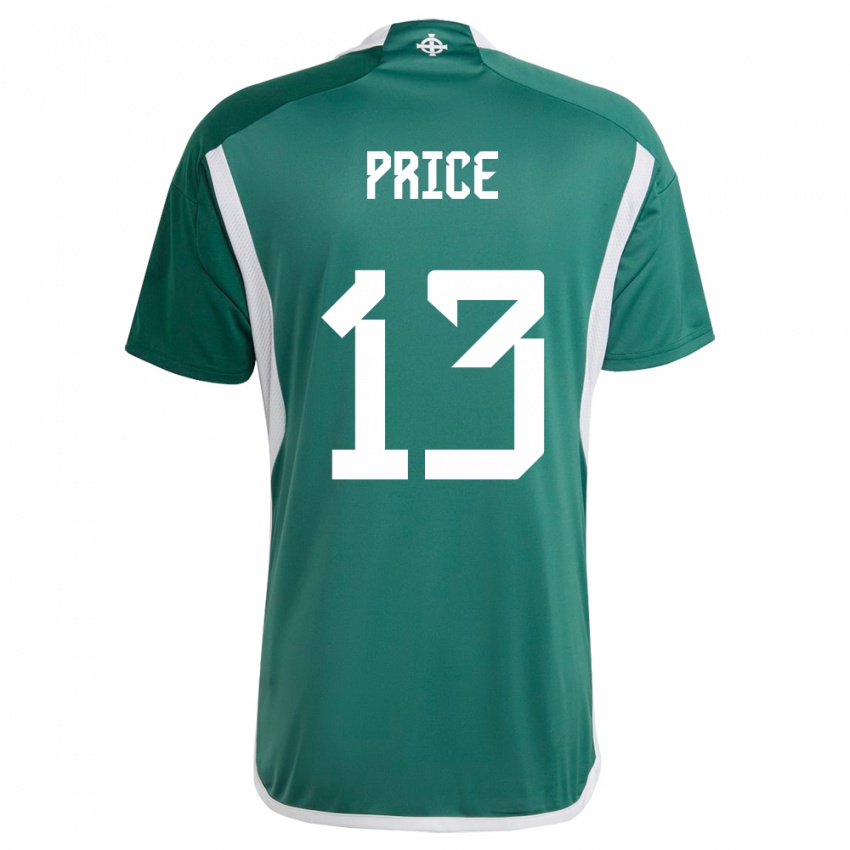 Kinder Nordirland Isaac Price #13 Grün Heimtrikot Trikot 24-26 T-Shirt Österreich