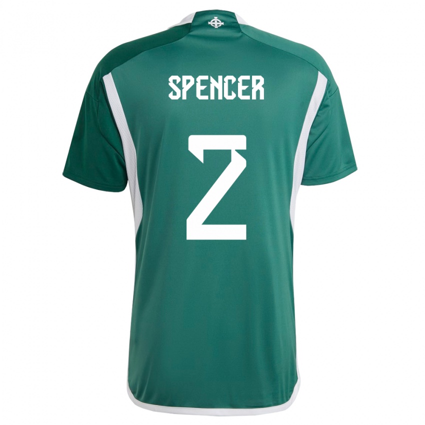 Kinder Nordirland Brodie Spencer #2 Grün Heimtrikot Trikot 24-26 T-Shirt Österreich