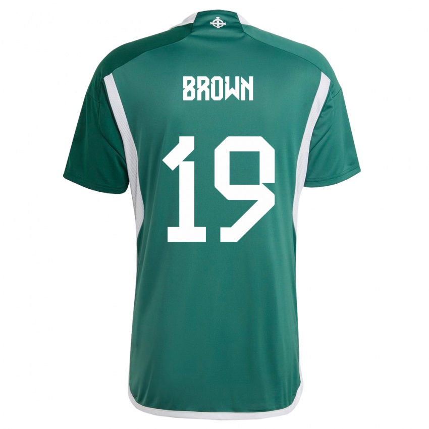 Kinder Nordirland Sean Brown #19 Grün Heimtrikot Trikot 24-26 T-Shirt Österreich