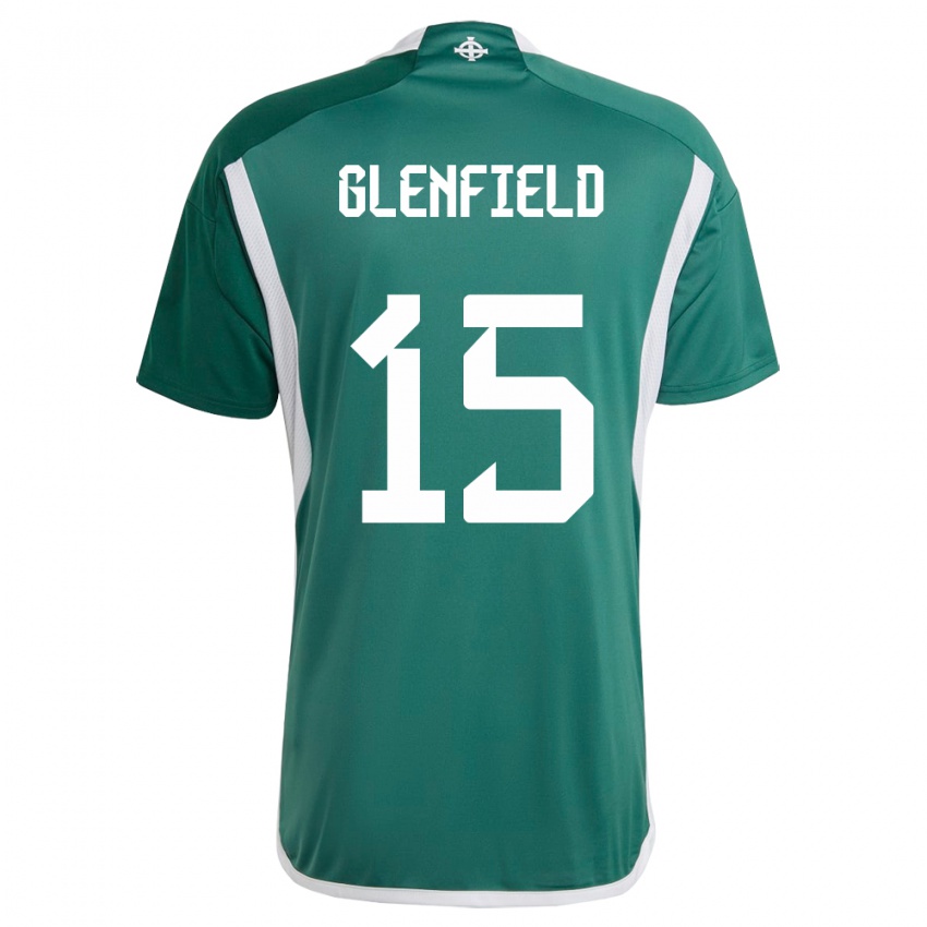 Kinder Nordirland Sam Glenfield #15 Grün Heimtrikot Trikot 24-26 T-Shirt Österreich