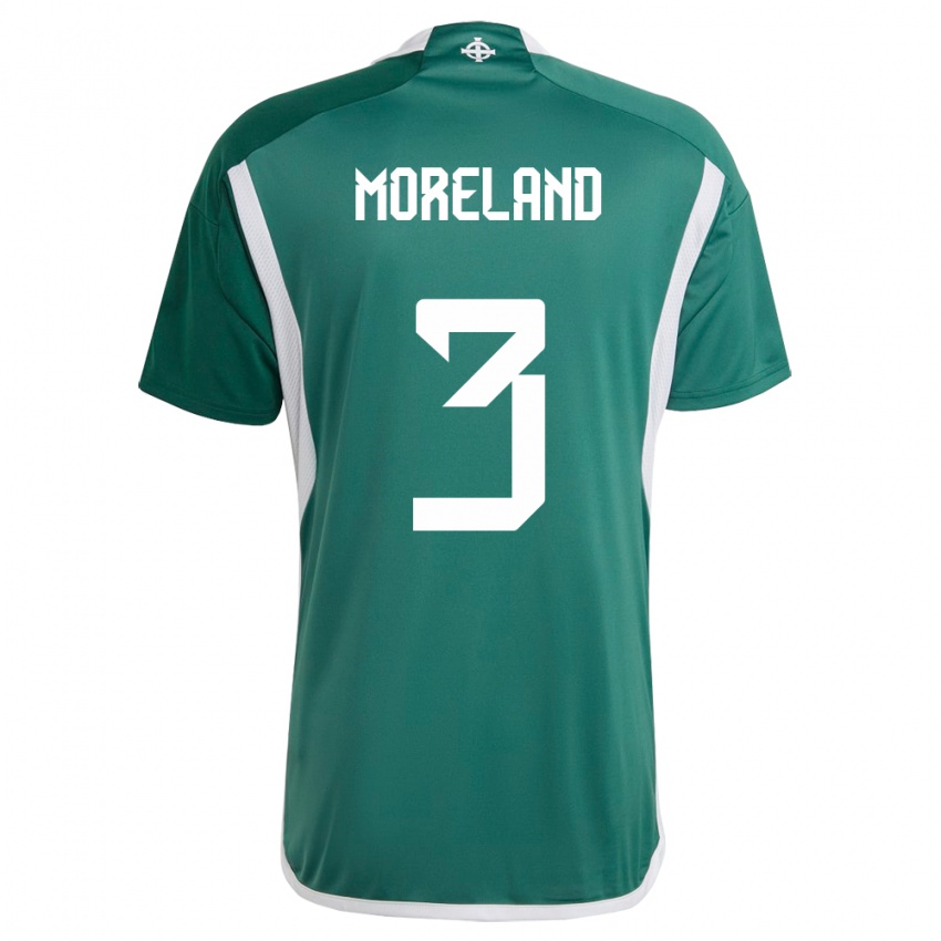 Kinder Nordirland Calum Moreland #3 Grün Heimtrikot Trikot 24-26 T-Shirt Österreich