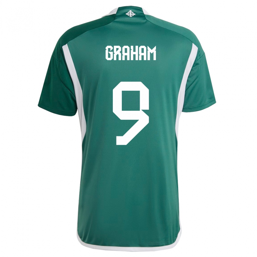 Kinder Nordirland Braiden Graham #9 Grün Heimtrikot Trikot 24-26 T-Shirt Österreich