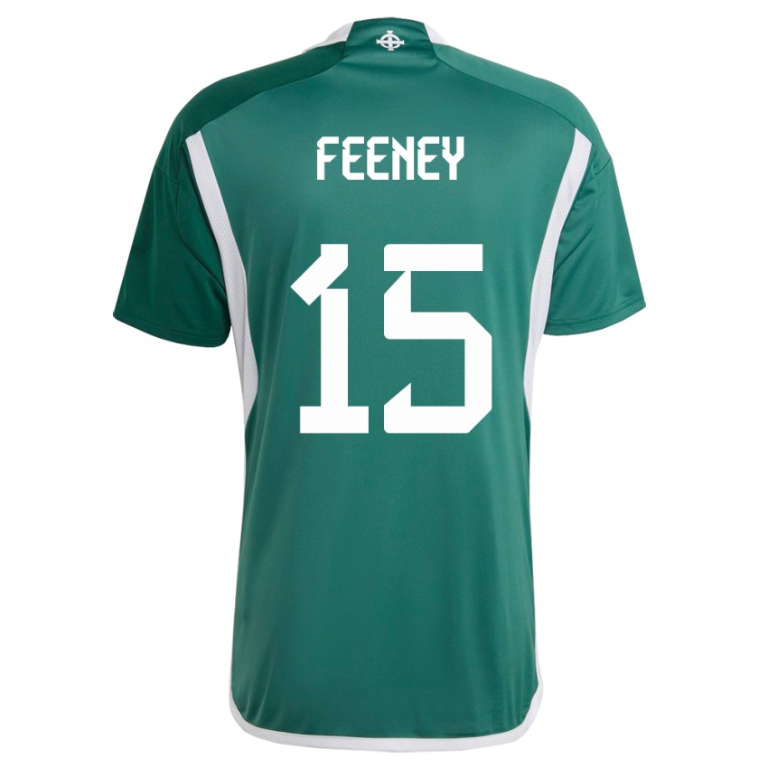 Kinder Nordirland George Feeney #15 Grün Heimtrikot Trikot 24-26 T-Shirt Österreich