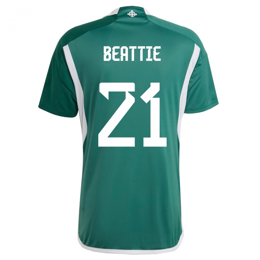 Kinder Nordirland Kerry Beattie #21 Grün Heimtrikot Trikot 24-26 T-Shirt Österreich