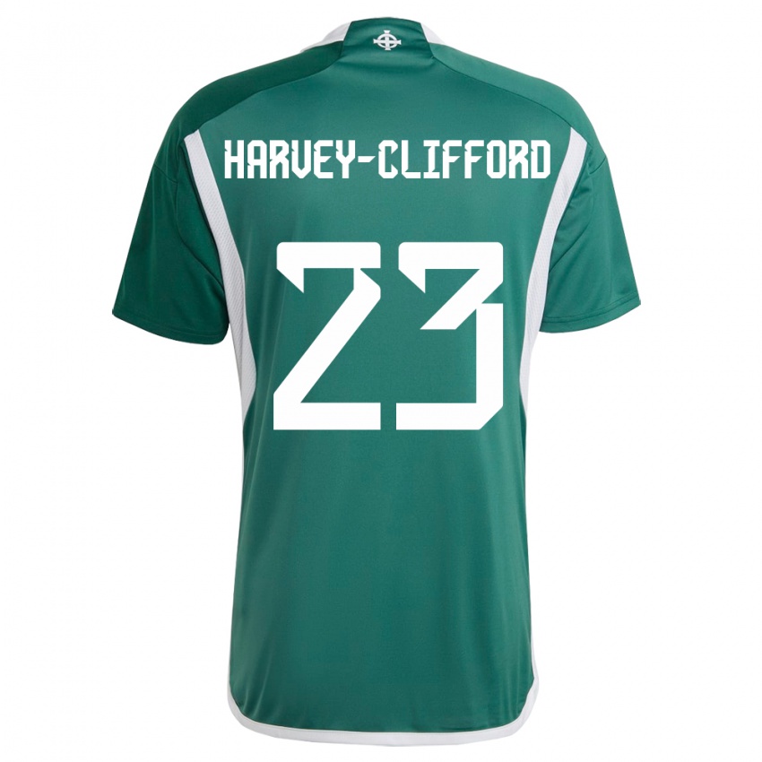 Kinder Nordirland Maddy Harvey-Clifford #23 Grün Heimtrikot Trikot 24-26 T-Shirt Österreich