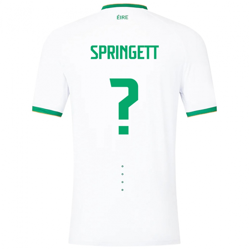 Kinder Irische Tony Springett #0 Weiß Auswärtstrikot Trikot 24-26 T-Shirt Österreich