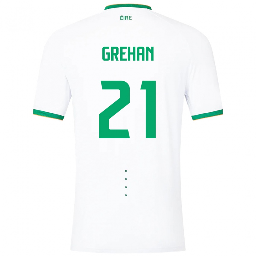 Kinder Irische Sean Grehan #21 Weiß Auswärtstrikot Trikot 24-26 T-Shirt Österreich