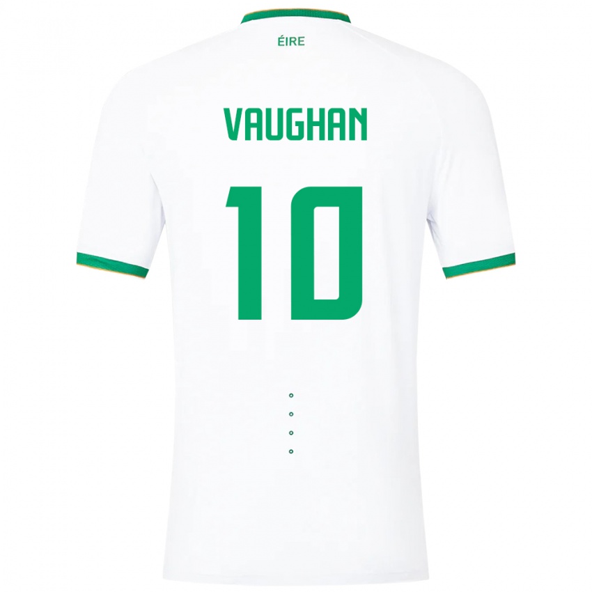 Kinder Irische Harry Vaughan #10 Weiß Auswärtstrikot Trikot 24-26 T-Shirt Österreich