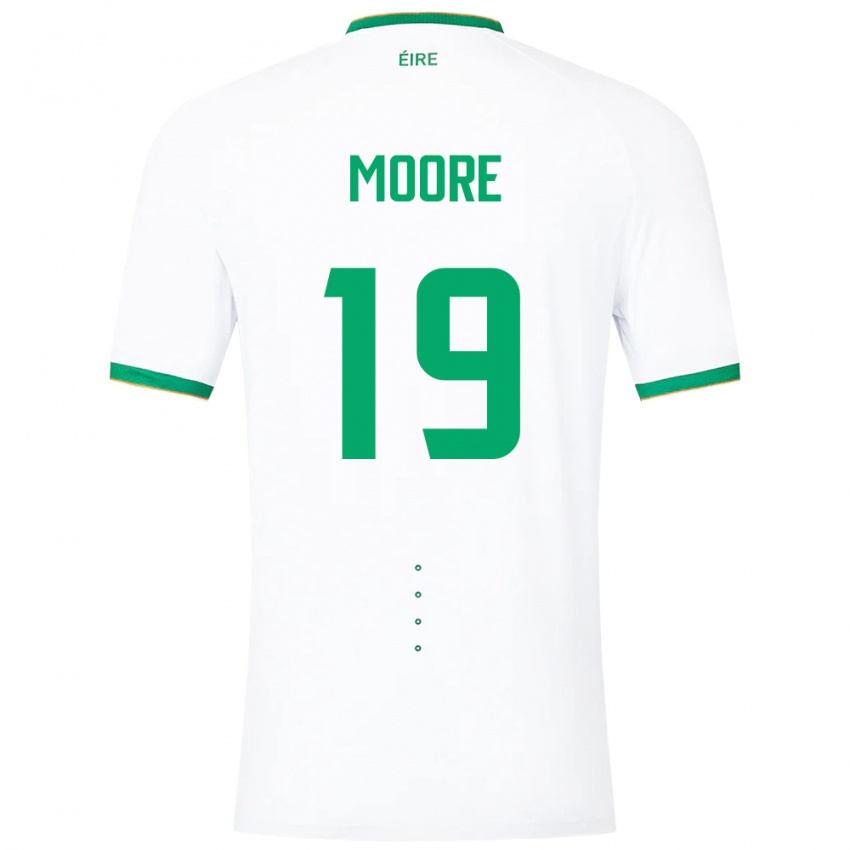 Kinder Irische Sean Moore #19 Weiß Auswärtstrikot Trikot 24-26 T-Shirt Österreich