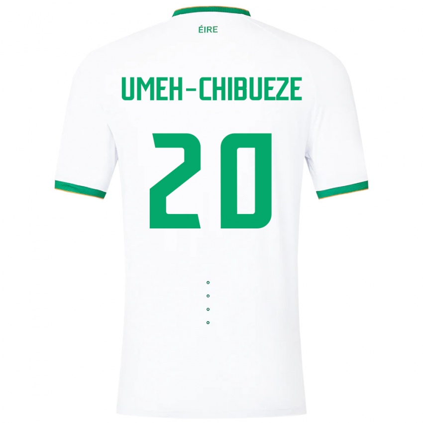 Kinder Irische Franco Umeh-Chibueze #20 Weiß Auswärtstrikot Trikot 24-26 T-Shirt Österreich