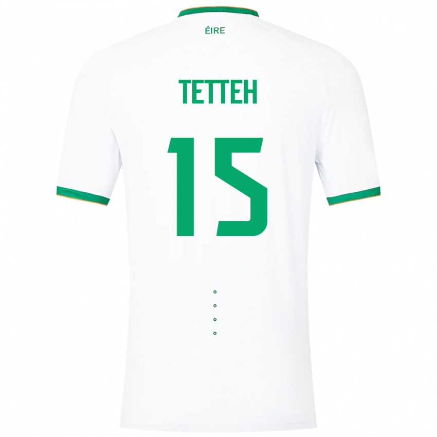 Kinder Irische Gideon Tetteh #15 Weiß Auswärtstrikot Trikot 24-26 T-Shirt Österreich