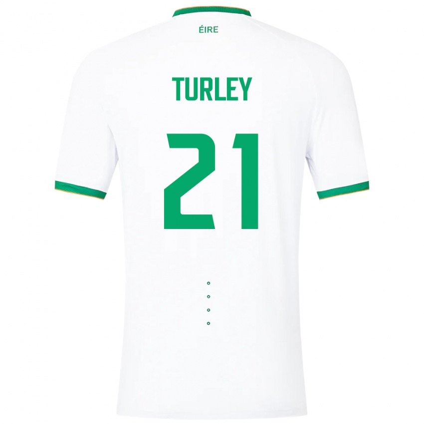 Kinder Irische Freddie Turley #21 Weiß Auswärtstrikot Trikot 24-26 T-Shirt Österreich