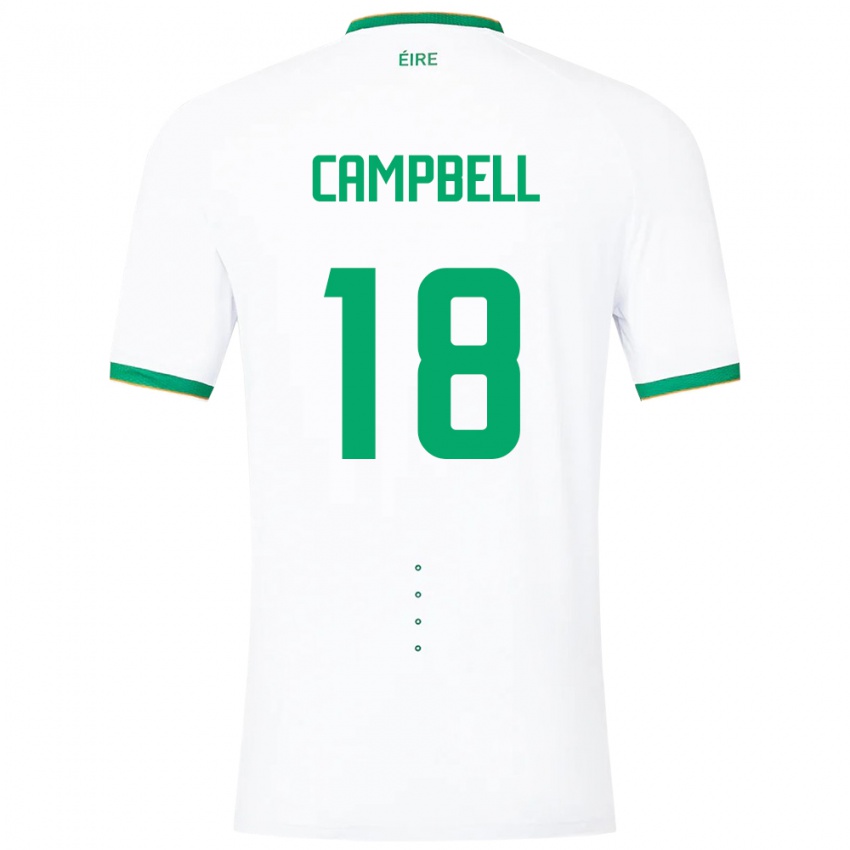 Kinder Irische Megan Campbell #18 Weiß Auswärtstrikot Trikot 24-26 T-Shirt Österreich