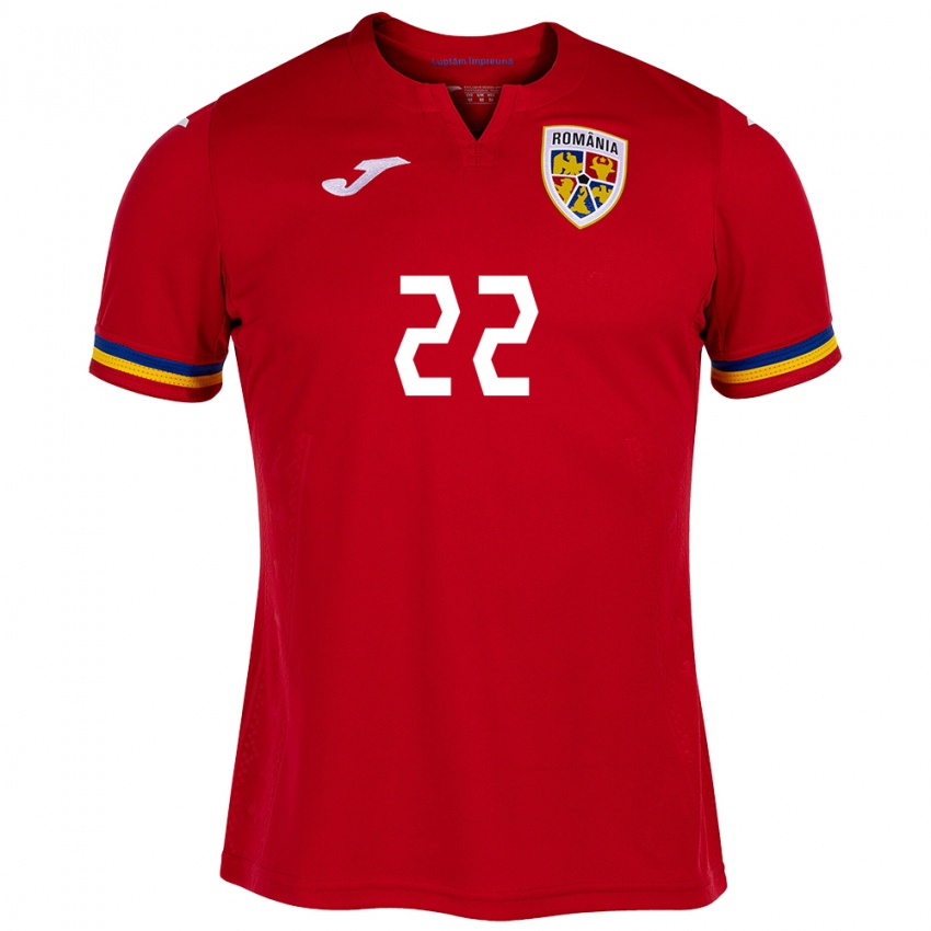 Kinder Rumänische Vladislav Blănuță #22 Rot Auswärtstrikot Trikot 24-26 T-Shirt Österreich