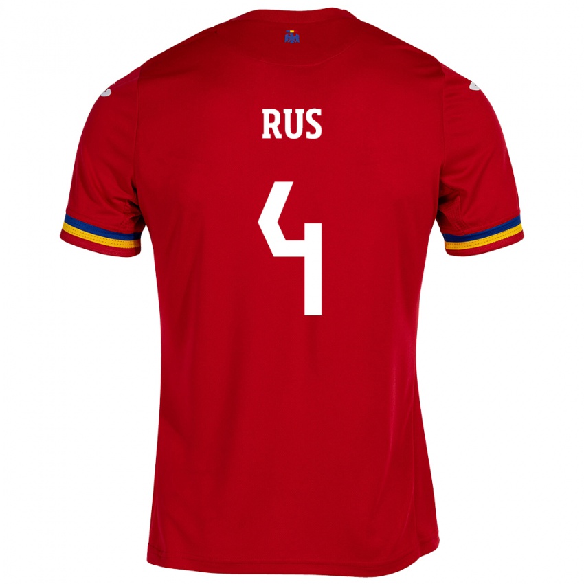 Kinder Rumänische Adrian Rus #4 Rot Auswärtstrikot Trikot 24-26 T-Shirt Österreich