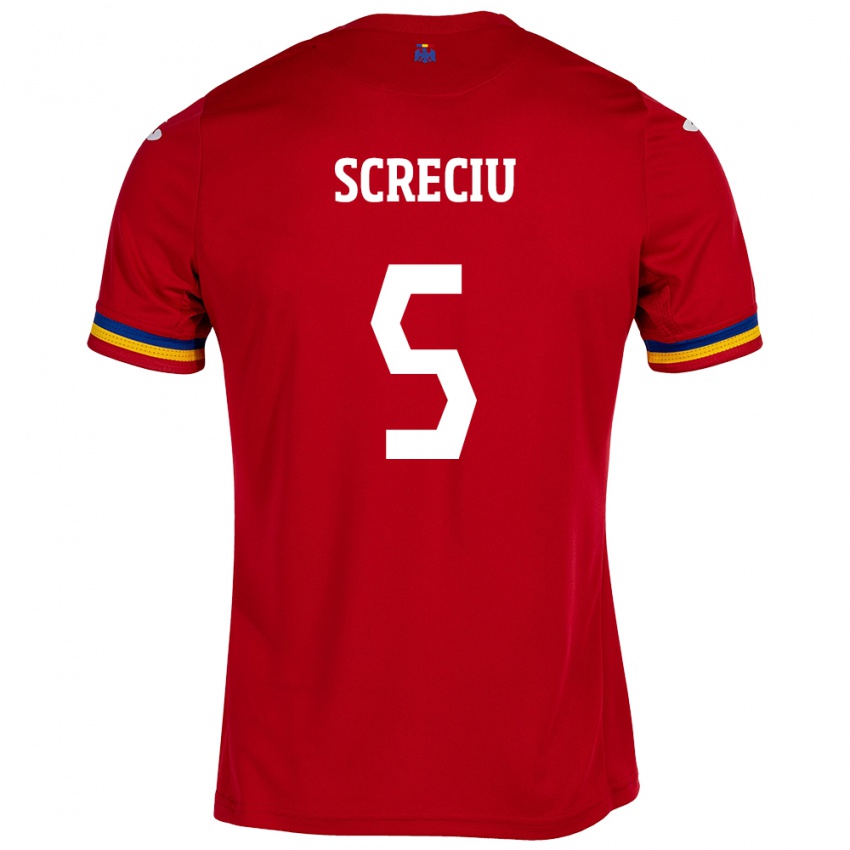 Kinder Rumänische Vladimir Screciu #5 Rot Auswärtstrikot Trikot 24-26 T-Shirt Österreich