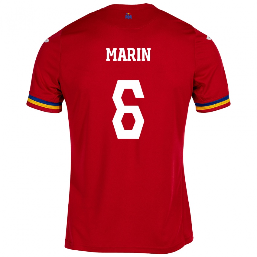 Kinder Rumänische Marius Marin #6 Rot Auswärtstrikot Trikot 24-26 T-Shirt Österreich