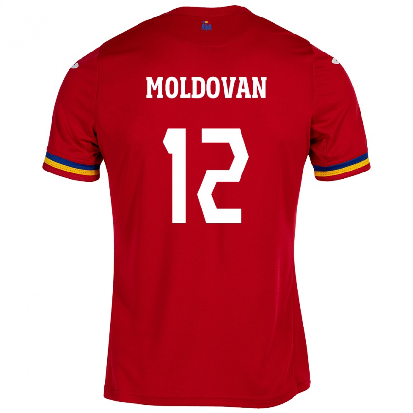 Kinder Rumänische Horaţiu Moldovan #12 Rot Auswärtstrikot Trikot 24-26 T-Shirt Österreich