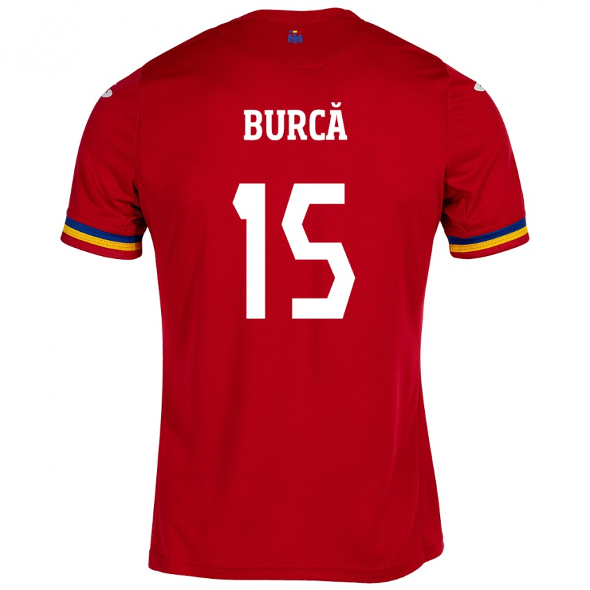 Kinder Rumänische Andrei Burcă #15 Rot Auswärtstrikot Trikot 24-26 T-Shirt Österreich