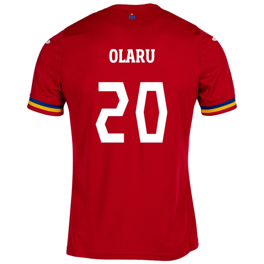 Kinder Rumänische Darius Olaru #20 Rot Auswärtstrikot Trikot 24-26 T-Shirt Österreich