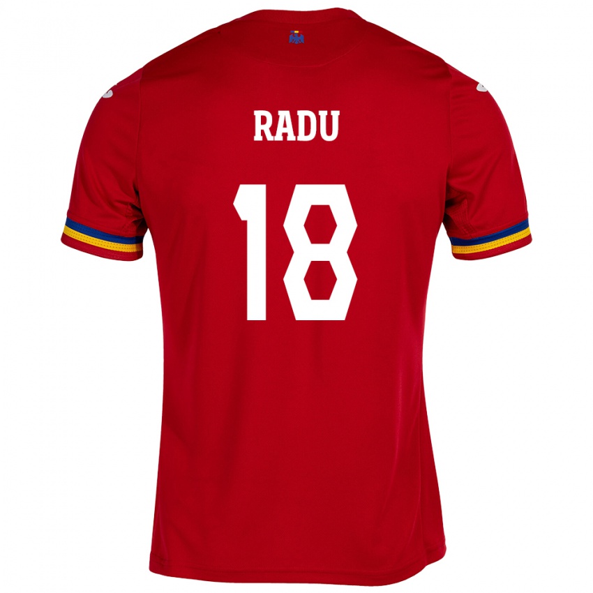 Kinder Rumänische Denis Radu #18 Rot Auswärtstrikot Trikot 24-26 T-Shirt Österreich