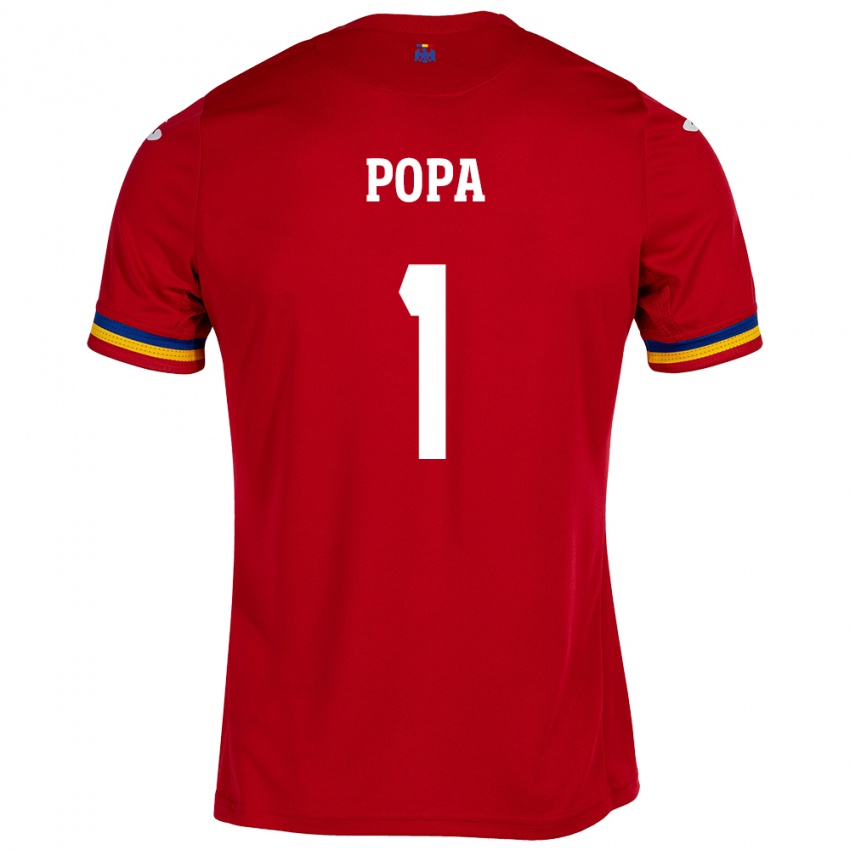 Kinder Rumänische Robert Popa #1 Rot Auswärtstrikot Trikot 24-26 T-Shirt Österreich