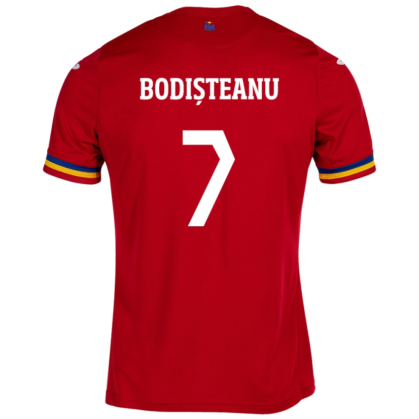 Kinder Rumänische Ștefan Bodișteanu #7 Rot Auswärtstrikot Trikot 24-26 T-Shirt Österreich