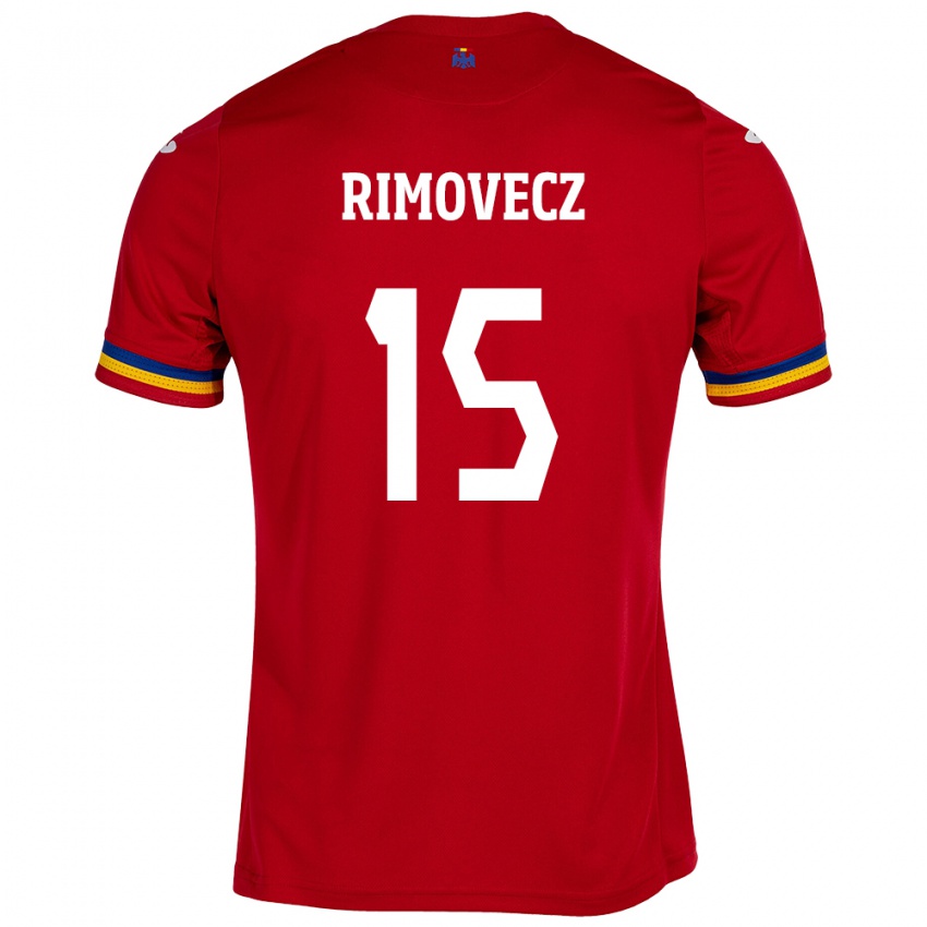 Kinder Rumänische Sergiu Rimovecz #15 Rot Auswärtstrikot Trikot 24-26 T-Shirt Österreich