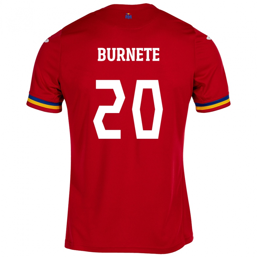 Kinder Rumänische Rareș Burnete #20 Rot Auswärtstrikot Trikot 24-26 T-Shirt Österreich