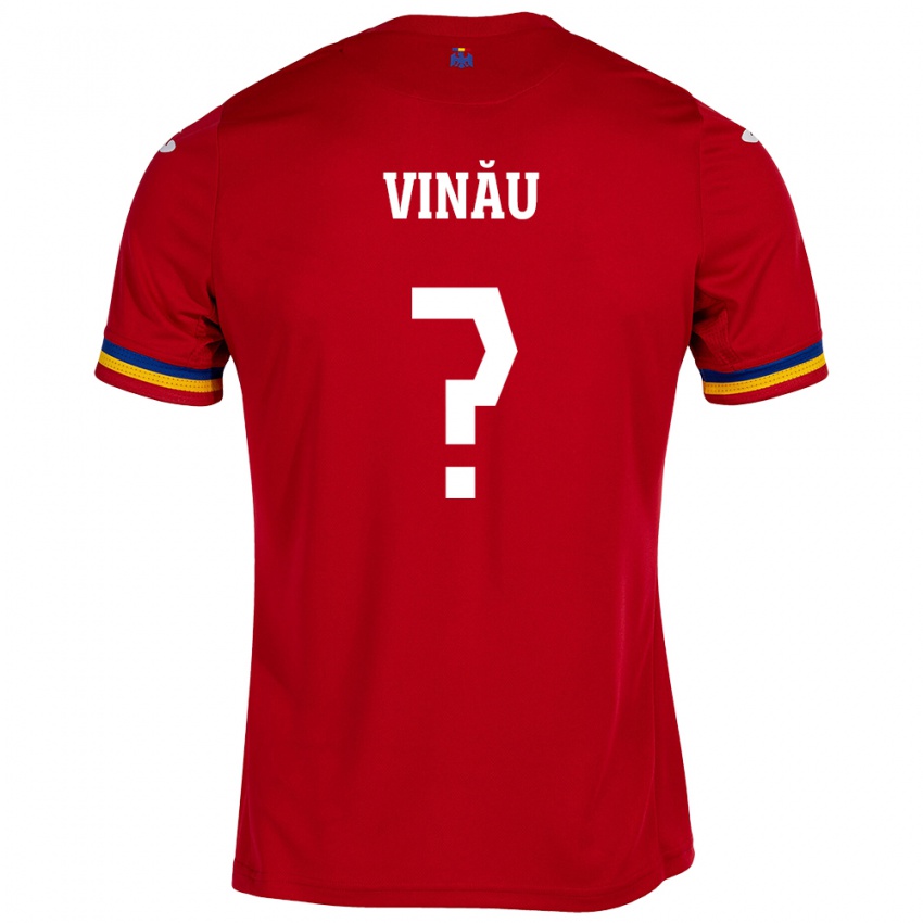 Kinder Rumänische Eric Vînău #0 Rot Auswärtstrikot Trikot 24-26 T-Shirt Österreich