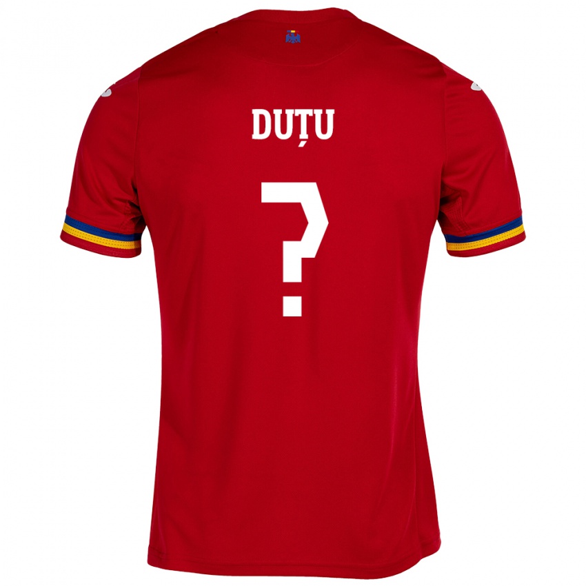 Kinder Rumänische Matteo Duțu #0 Rot Auswärtstrikot Trikot 24-26 T-Shirt Österreich