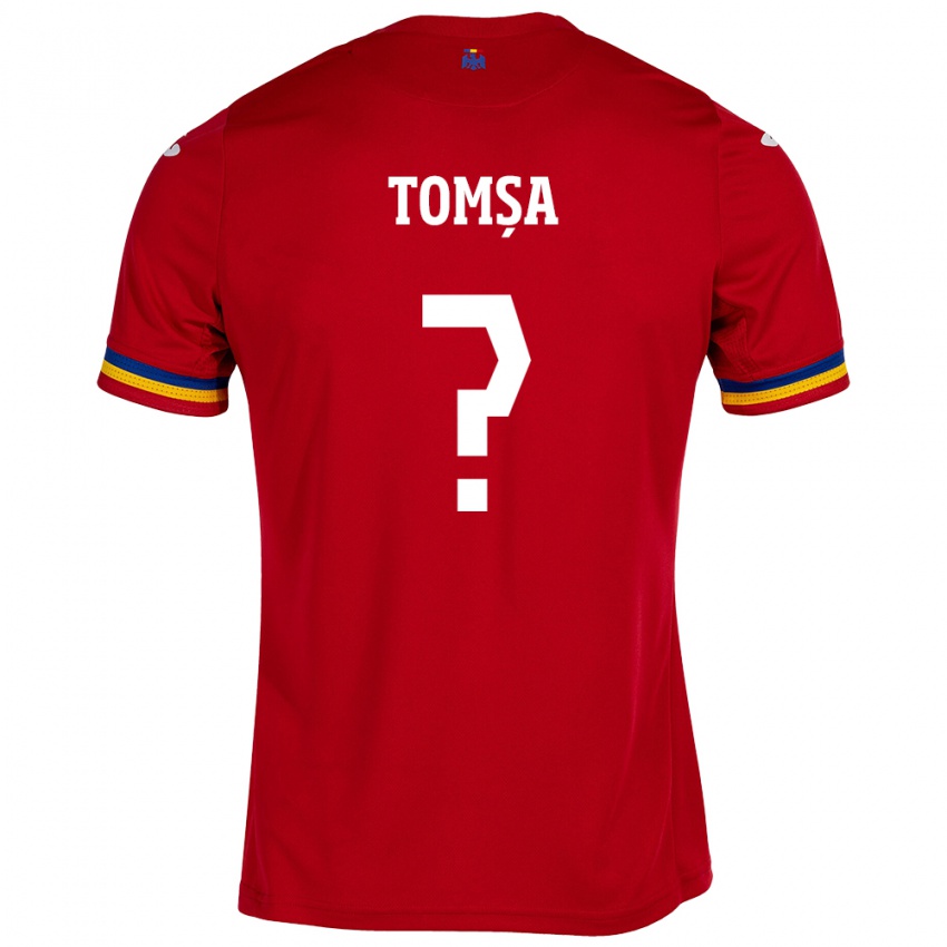 Kinder Rumänische Troy Tomșa #0 Rot Auswärtstrikot Trikot 24-26 T-Shirt Österreich