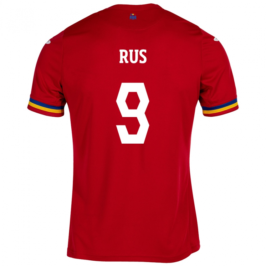 Kinder Rumänische Laura Rus #9 Rot Auswärtstrikot Trikot 24-26 T-Shirt Österreich