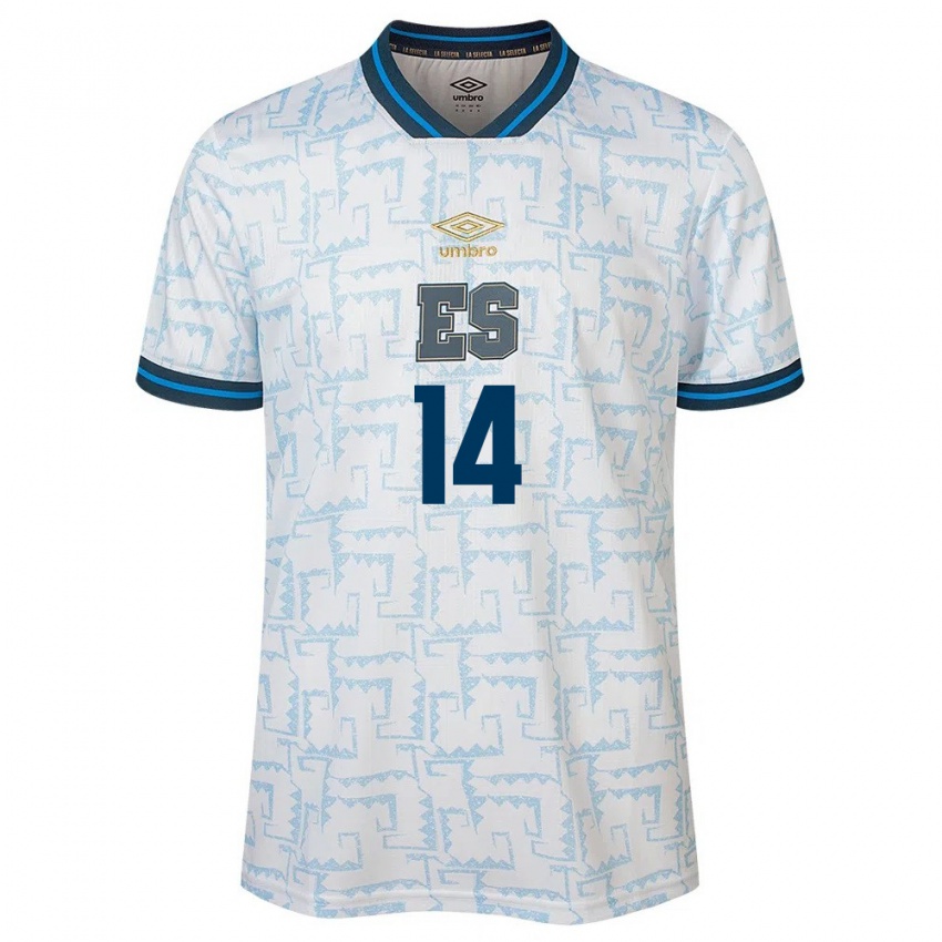 Kinder El Salvador Karen Reyes #14 Weiß Auswärtstrikot Trikot 24-26 T-Shirt Österreich