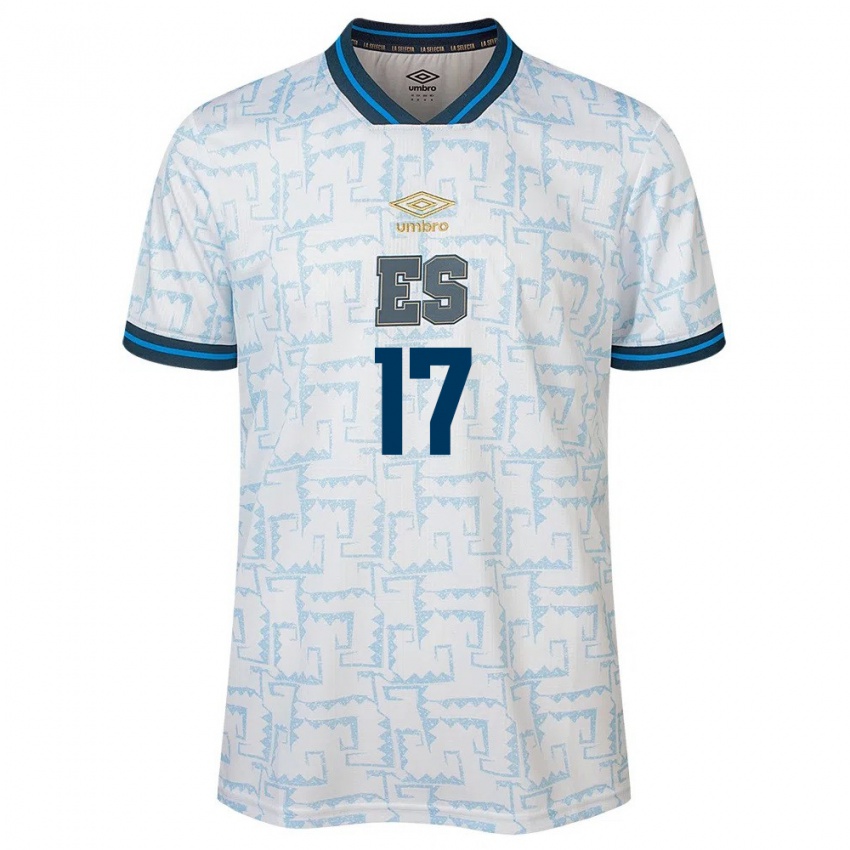 Kinder El Salvador Eduardo Rivas #17 Weiß Auswärtstrikot Trikot 24-26 T-Shirt Österreich