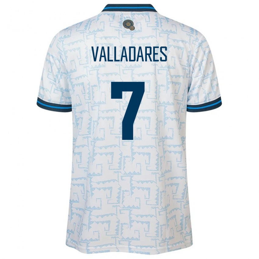 Kinder El Salvador Jefferson Valladares #7 Weiß Auswärtstrikot Trikot 24-26 T-Shirt Österreich