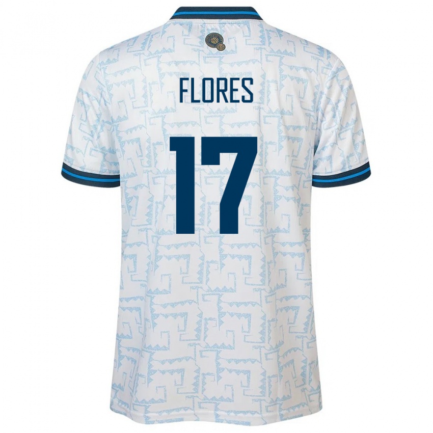 Kinder El Salvador Diego Flores #17 Weiß Auswärtstrikot Trikot 24-26 T-Shirt Österreich