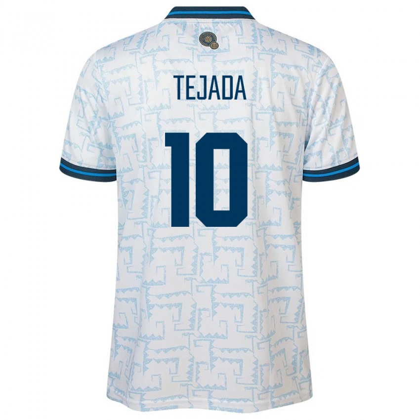 Kinder El Salvador Rafael Tejada #10 Weiß Auswärtstrikot Trikot 24-26 T-Shirt Österreich