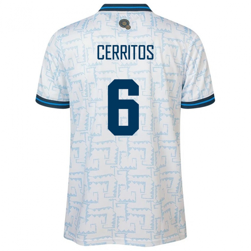 Kinder El Salvador Mauricio Cerritos #6 Weiß Auswärtstrikot Trikot 24-26 T-Shirt Österreich