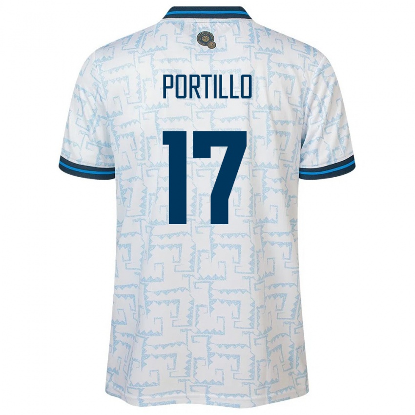 Kinder El Salvador Anderson Portillo #17 Weiß Auswärtstrikot Trikot 24-26 T-Shirt Österreich